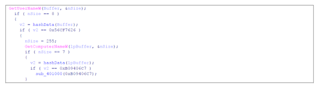 Figure 5. User and Computer Name Check